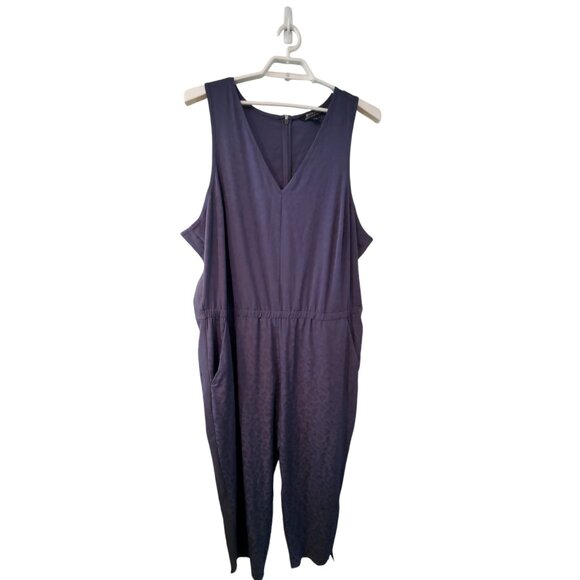Athleta Brooklyn Textured Jumpsuit womens 26 plus Medieval Violet